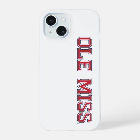 ミシシッピ大学 | Ole 恋しく思 Wordmark iPhone 15ケース (裏面)