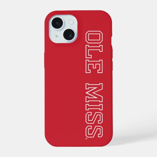 ミシシッピ大学 | Ole 恋しく思 Wordmark iPhone 15ケース (裏面)