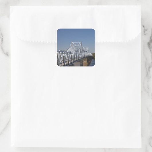 ミシシッピ川にかかるI-20ハイウェイ橋 スクエアシール (バッグ)