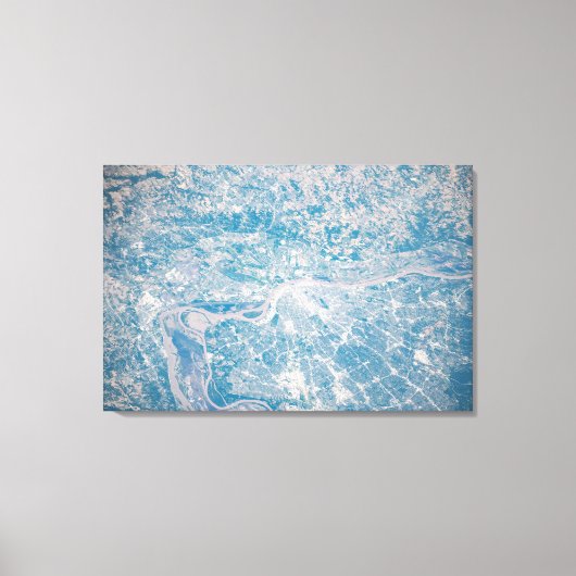 ミシシッピ川に沿ってミズーリ州セントルイス。 キャンバスプリント (正面)