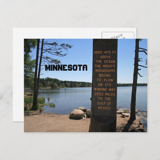 ミシシッピ川のソースSourvenirはがき ポストカード (正面/裏面)
