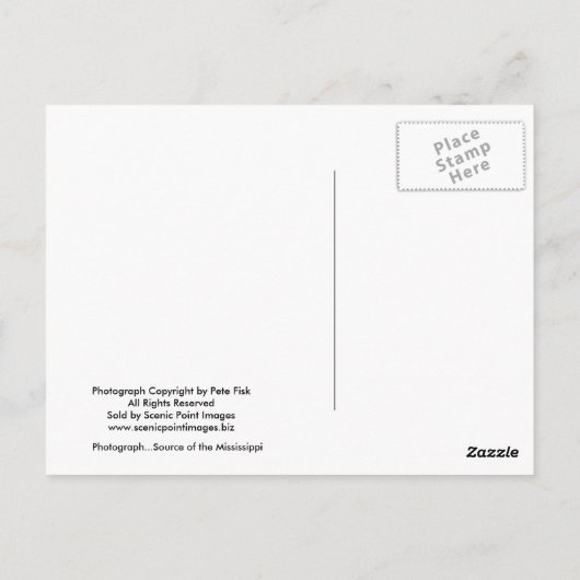 ミシシッピ川のソースSourvenirはがき ポストカード (裏面)