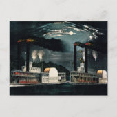 ミシシッピ川のミッドナイトレース ポストカード (正面)