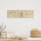 ミシシッピ川の地図 ポスター (キッチン)