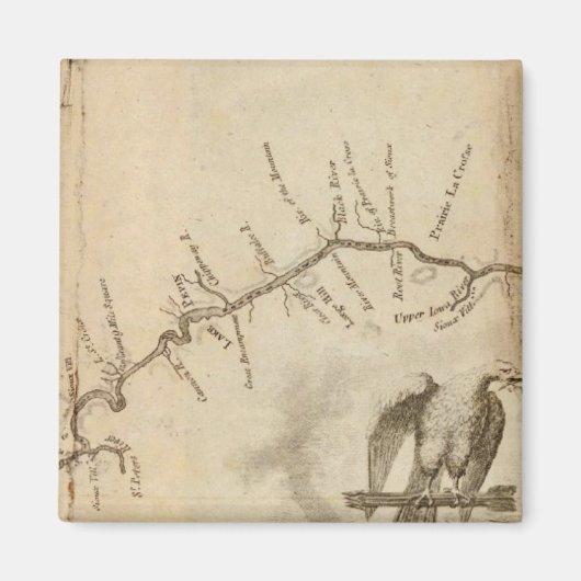 ミシシッピ川の地図 マグネット (正面)