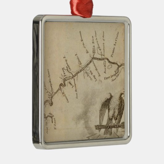 ミシシッピ川の地図 メタルオーナメント (右)