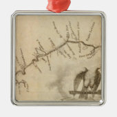 ミシシッピ川の地図 メタルオーナメント (正面)