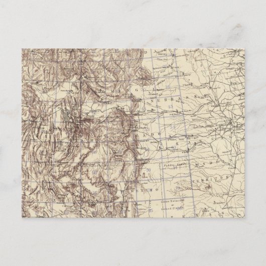 ミシシッピ川の地形図 ポストカード (正面)