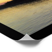 ミシシッピ川の夕日 ポスター (角)