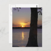 ミシシッピ川の夕日 ポストカード (正面/裏面)