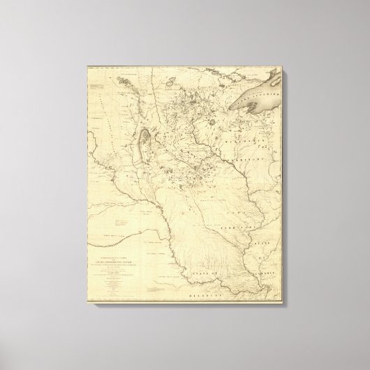 ミシシッピ川の水路流域 キャンバスプリント (正面)