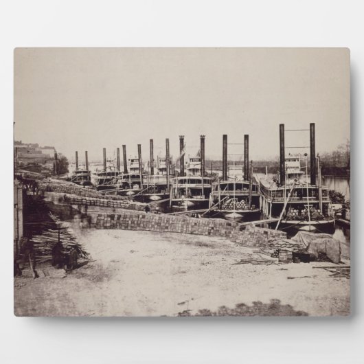 ミシシッピ川の汽船（写真はB/W） フォトプラーク (正面)