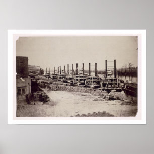 ミシシッピ川の汽船（写真はB/W） ポスター