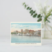 ミシシッピ川の蒸気船とメンフィスのスカイライン ポストカード (スタンド正面)
