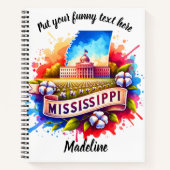 ミシシッピ川の象徴的な景色の水色 ノートブック (正面)