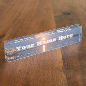 ミシシッピ川サンライズネームプレート デスクネームプレート (側面)