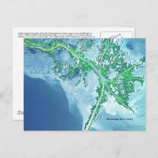 ミシシッピ川デルタ衛星はがき ポストカード (正面/裏面)