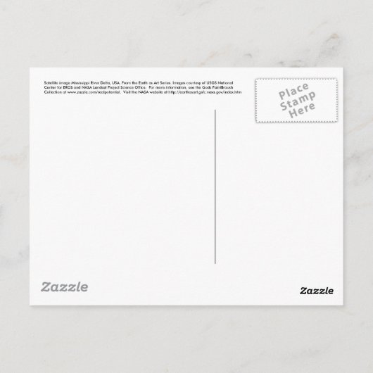 ミシシッピ川デルタ衛星はがき ポストカード (裏面)