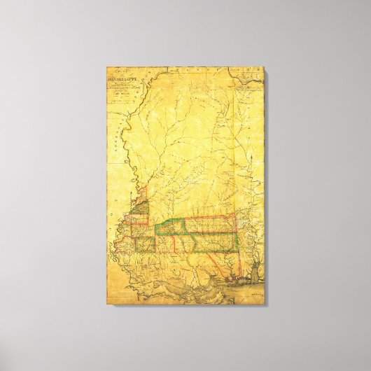 ミシシッピ川パノラママップ キャンバスプリント (正面)