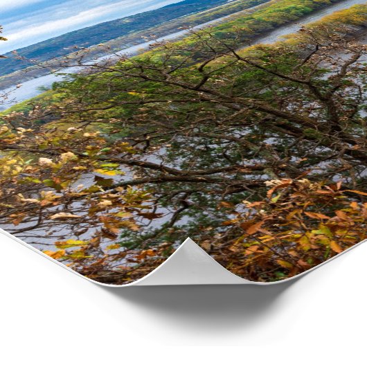 ミシシッピ川ホライゾンアットアイオワ縁ど ポスター (角)