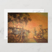 ミシシッピ川ヴィンテージはがき ポストカード (正面/裏面)