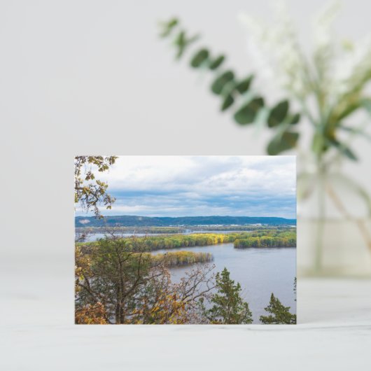 ミシシッピ川水平線のアイオワ縁どポストカー ポストカード (スタンド正面)