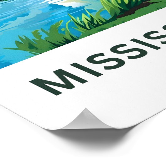 ミシシッピ川米国旅行印刷 ポスター (角)