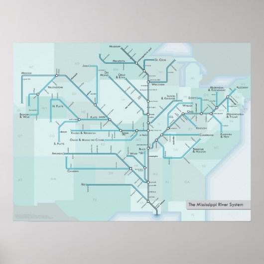 ミシシッピ川18 x 24 ポスター (正面)
