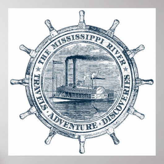 ミシシッピ川。旅行。冒険。発見 ポスター (正面)