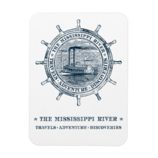 ミシシッピ川。旅行。冒険。発見 マグネット