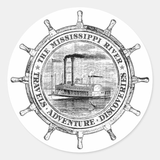 ミシシッピ川。旅行。冒険。発見 ラウンドシール (正面)