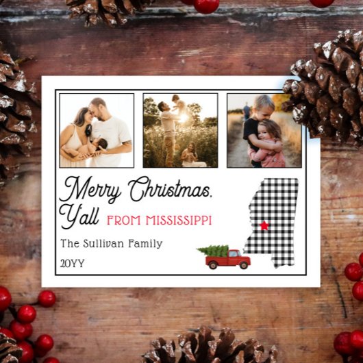 ミシシッピ州からのメリークリスマス シーズンポストカード