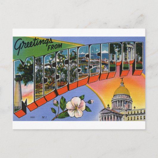 ミシシッピ州からの挨拶 ポストカード (正面)