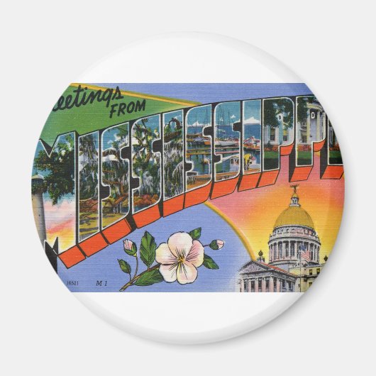 ミシシッピ州からの挨拶 マグネット (正面)