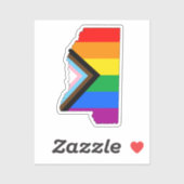 ミシシッピ州のプライドLGBTQプログレスプライド シール (シート)