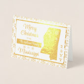 ミシシッピ州のメリークリスマス |写真 箔カード (正面)