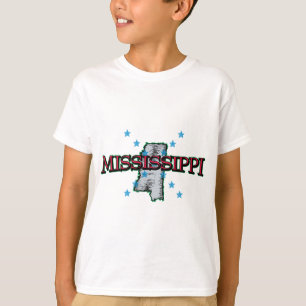 ミシシッピ州の地図 Tシャツ