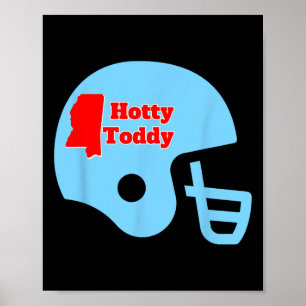 ミシシッピ州の州境が描かれたHotty Toddy フットボールヘルメット ポスター