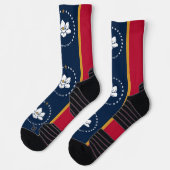 ミシシッピ州の旗柄アスリートクルーソックス ソックス (左)