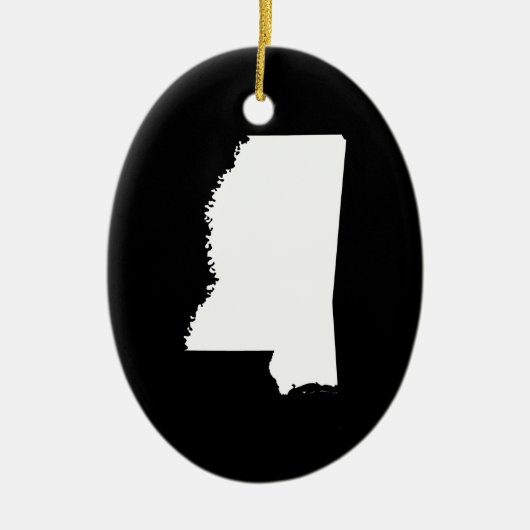 ミシシッピ州の白と黒 セラミックオーナメント (正面)