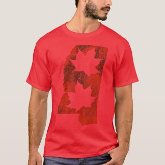 ミシシッピ州の葉の赤いオーバーサイズ Tシャツ