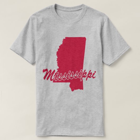 ミシシッピ州のTシャツの州 Tシャツ (デザイン正面)