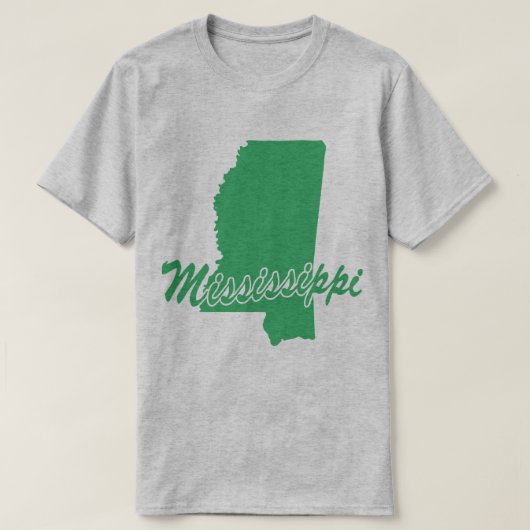 ミシシッピ州のTシャツの州 Tシャツ (デザイン正面)