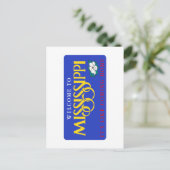 ミシシッピ州へようこそ – USA Road Sign ポストカード (スタンド正面)