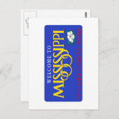 ミシシッピ州へようこそ – USA Road Sign ポストカード (正面/裏面)