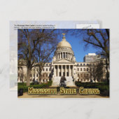 ミシシッピ州キャピトル建物、ジャクソン ポストカード (正面/裏面)