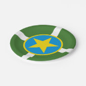 ミシシッピ州ジャクソン市旗紙プレート ペーパープレート (アングル)