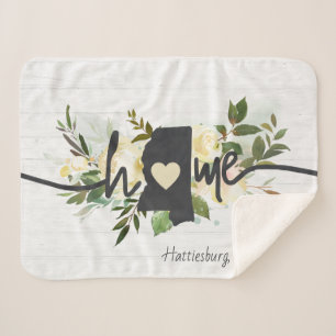 ミシシッピ州パーソナライズされたホームシティ素朴 シェルパブランケット