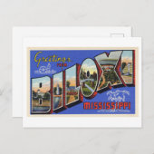 ミシシッピ州ビロクシーからのヴィンテージの挨拶 ポストカード (正面/裏面)