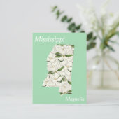 ミシシッピ州フラワーコラージュの地図 ポストカード (スタンド正面)